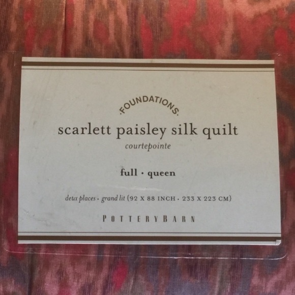 Pottery Barn Silk Quilt Set Full Queen New - Picture 4 of 5
